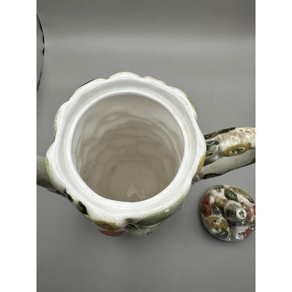 Rare Lefton "Fruits of Italy" Majolica Style Vintage Coffee/Teapot 1950s Japan - Picture 3 of 5